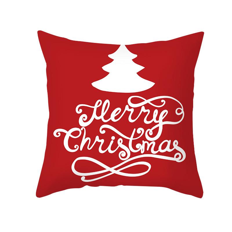 Wish Christmas Pillow Cover Peach Skin Printed Waterproof Cushion Cover Home Supplies Pillow Cover