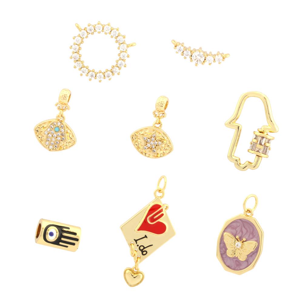 New Color-Preserving Zircon Eye Necklace Bracelet Pendant DIY Heart Jewelry Accessories