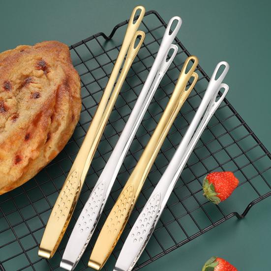 Food Tongs Food Clip Food Grade Heat-resistant No Odor Anti-deformed Smooth Edge Stainless Comfortable Grip Anti-slip