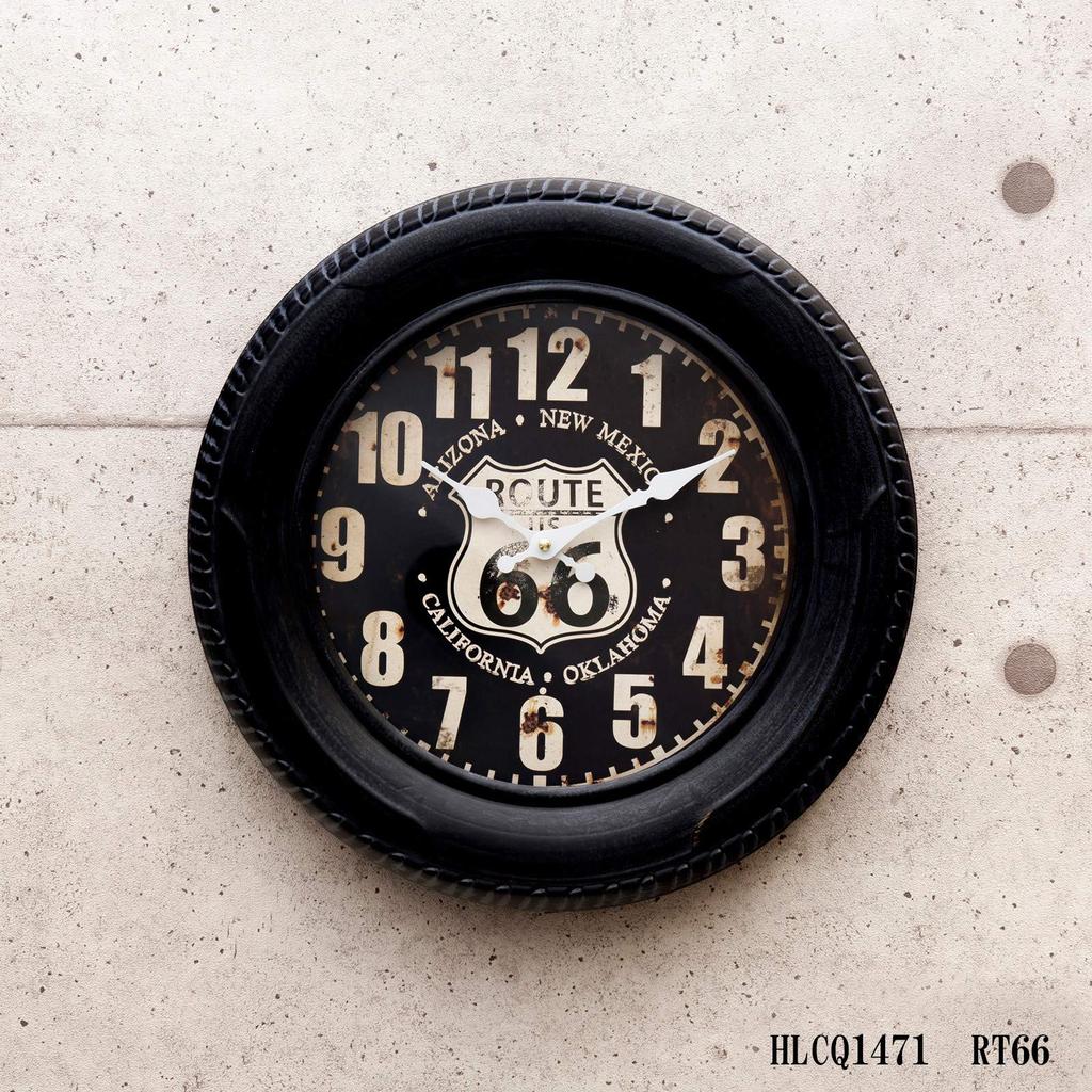 Akizuki Trading Wall Clock RT66 Antique Tire Clock HLCQ1471 Co., Ltd. 40×H6cm