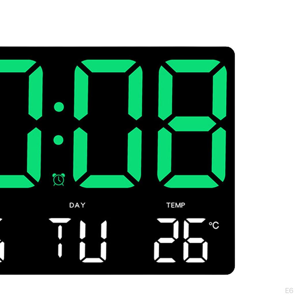 Alarm Clock Digital Multifunctional LED Display Temperature Kids Adults Wall