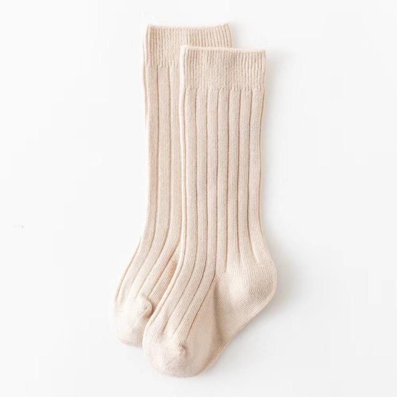 Lässige einfarbige Baby Jungen Mädchen Kniehohe lange Socken Baumwolle Atmungsaktiv Streifen Weiche Kindersocken Kinder Schulsocken