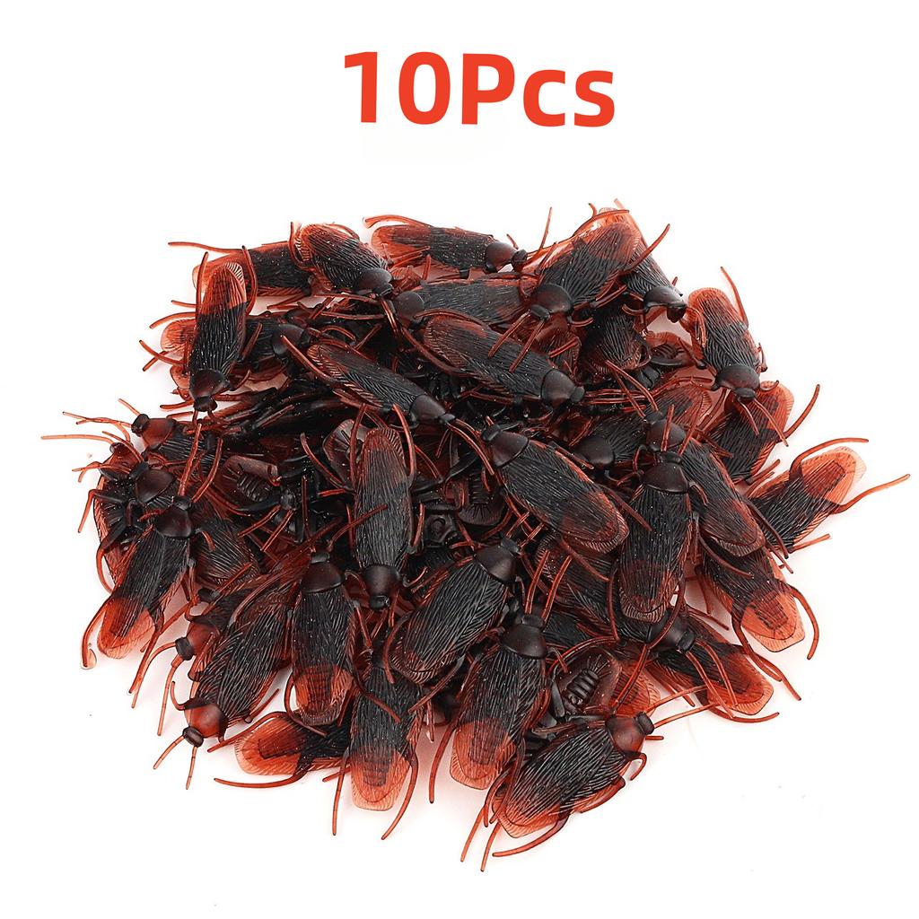 10/50Pcs Realistic Plastic Cockroach Simulation Fake Cockroach Insect Spoof Toy Fake Bug Scary Horror Novelty Fun Halloween Gift