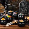 6 buc Mini Cazan Noutate Bomboane Fierbatoare Halloween Negre Cazane Vrăjitor Borcan și Bol Vrăjitoare Oală Favoruri de petrecere Display de masă