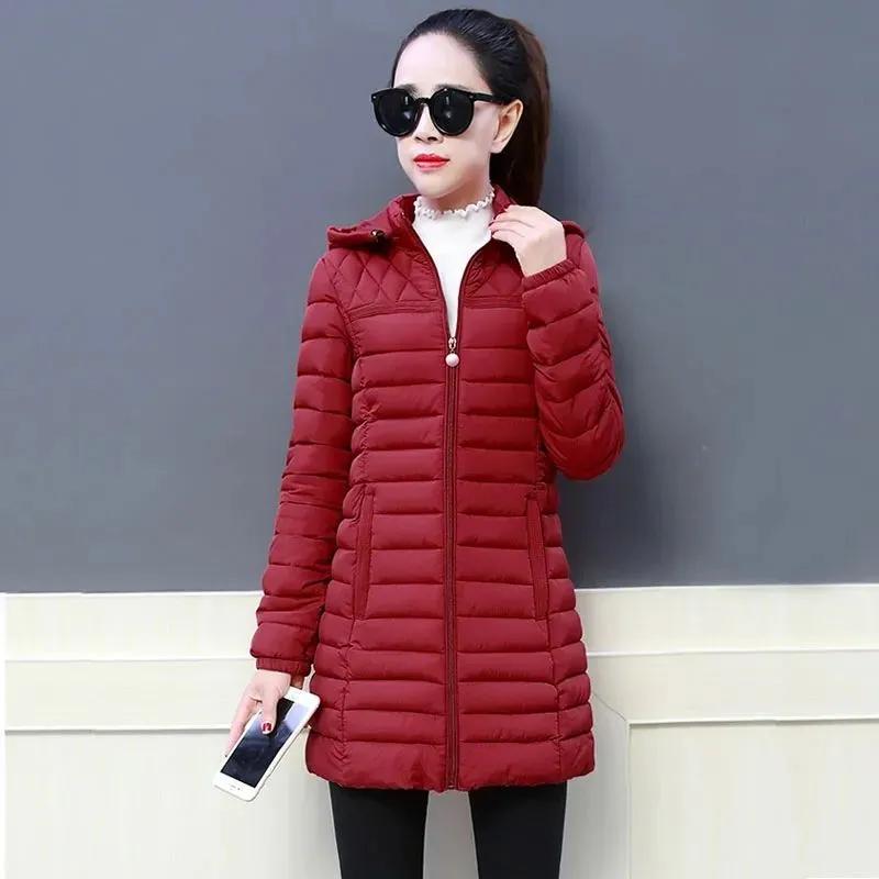 Women's Winter Pure Color Simple Jacket Commuting Temperament Coat