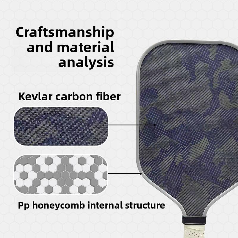 Customized Logo USAPA Certified 16mm Pickleball Racket Honeycomb PP Core Hot-Pressed Kevlar Texture Matte Finish Aramid Children Carbon Fiber