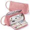 Federmäppchen mit großer Kapazität Cord Federtasche Kosmetiktasche für Reiseaufbewahrung Stiftebox Organizer Schreibwarenzubehör