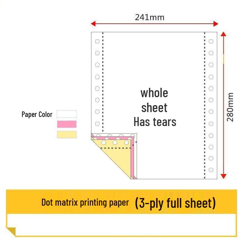 Multi-Part Dot Matrix Printer Paper: Single to Five-Part for Receipts & Delivery Notes.