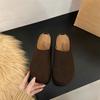 Japanese shoes inner height increase retro Boken new spring and autumn bag head slippers women's fashion Boken thick-soled matte leather 2025