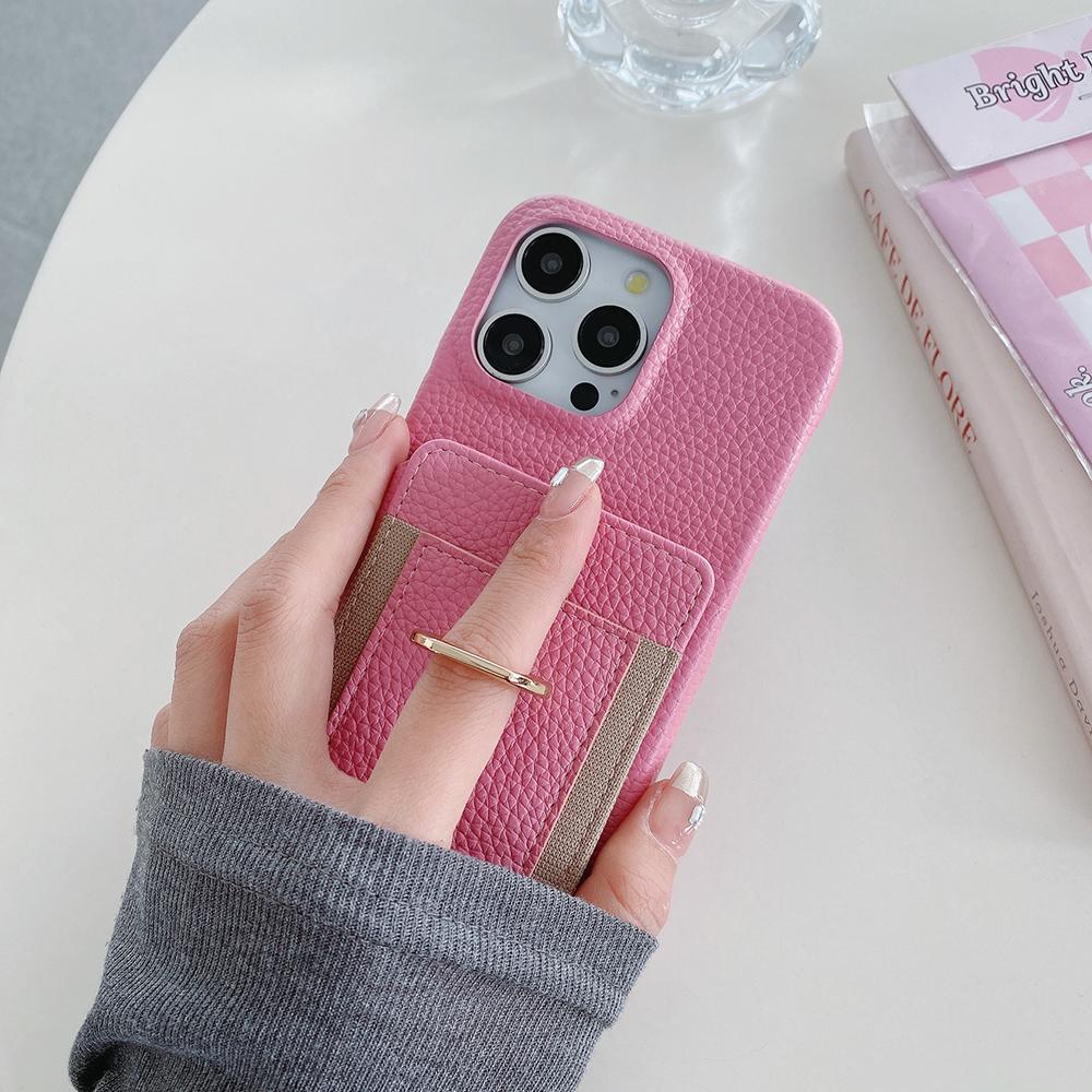 For iPhone 14 Pro Max Case Card Slots Kickstand PU Leather Back Cover with Ring Holder,Wrist Strap
