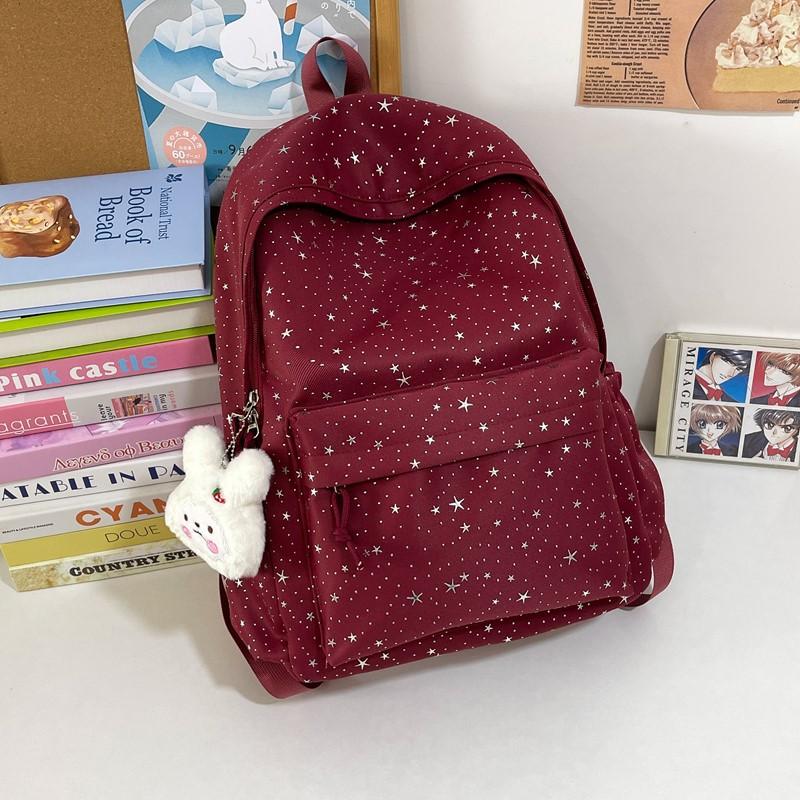 Schoolbag Japanese New 1011 Preppy Style Beautiful Girl Backpack, High Appearance Starry Soft Girl Schoolbag for Middle and High School Students