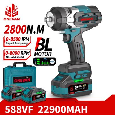 Clé à chocs électrique sans fil 2800 N.M 2800 W Clé à chocs sans fil 1/2 pouce Outil de tournevis pour batterie Makita 18 V