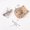 Magnetic Needle Pin Holder with 100Pcs Quilting Positioning Pin Wood Pin Cushion with 38mm Dressmaking Pin for Sewing