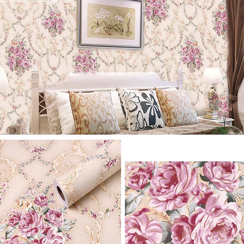 

Самоклеящиеся Водонепроницаемые Наклейки на Стену Кирпичный Узор Европейские Цветочные Обои 45см Влагостойкие Современное Домашнее Украшение 45cmX1m