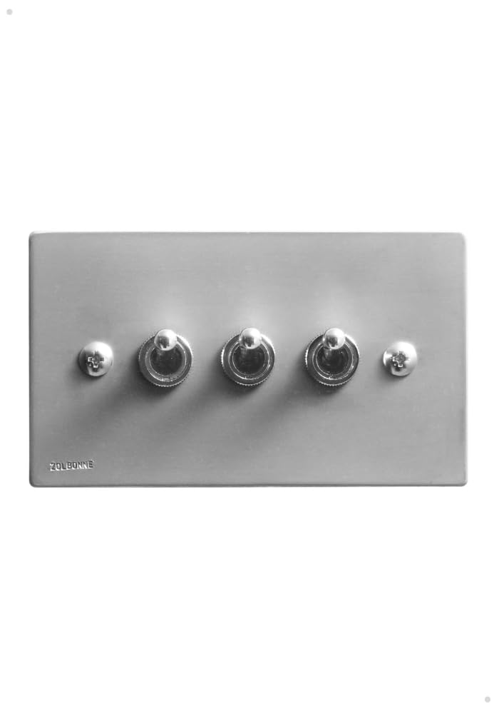 

ZOLBONNE Toggle Switch Plate, Aluminum, Flat [Made in Japan], 1 Row3 Ports, Wide