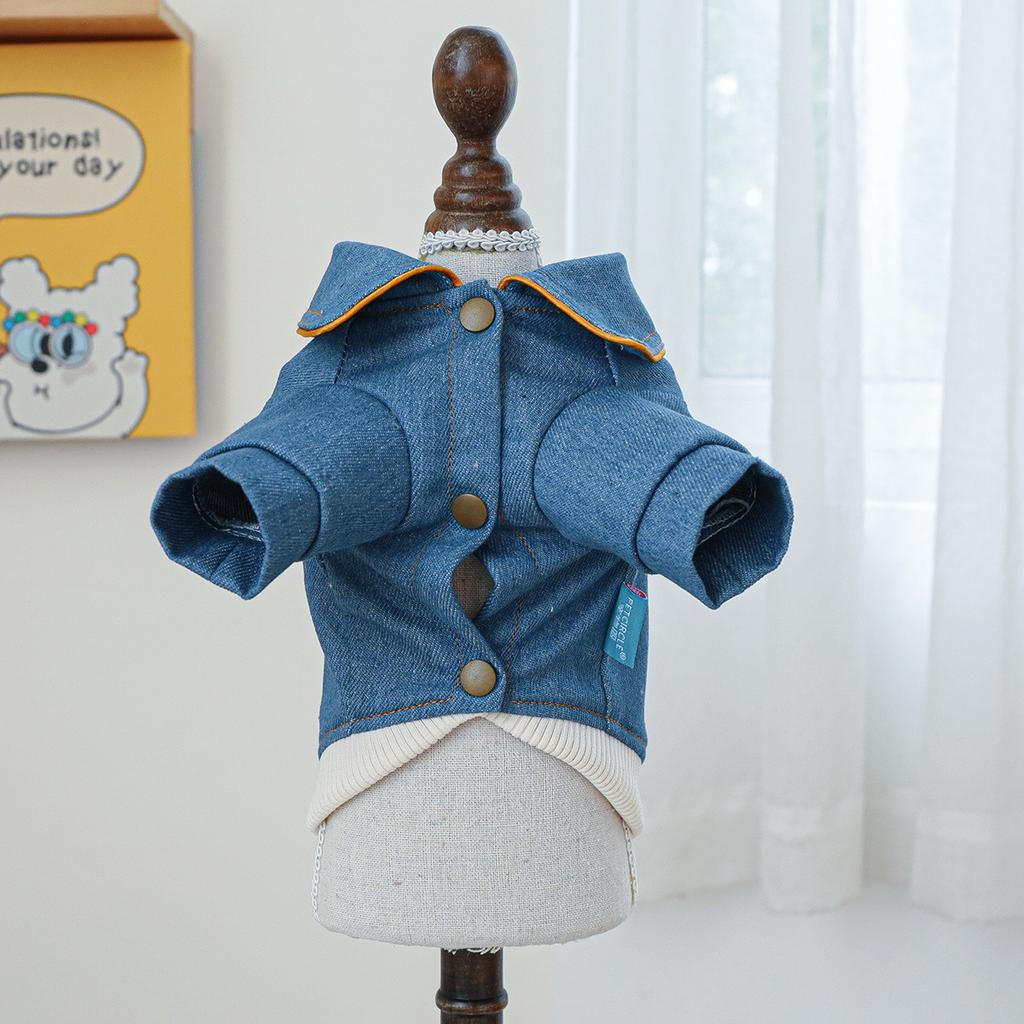 Autumn Winter Dog Jeans Coat Designer Denim Clothes Jacket for Small Medium Dogs Puppy Outfit Yorkie Apparel Shitzu Costumes