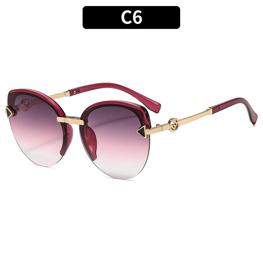Women's Sunglasses, Fashionable Cat's Eye Half-frame Sunglasses