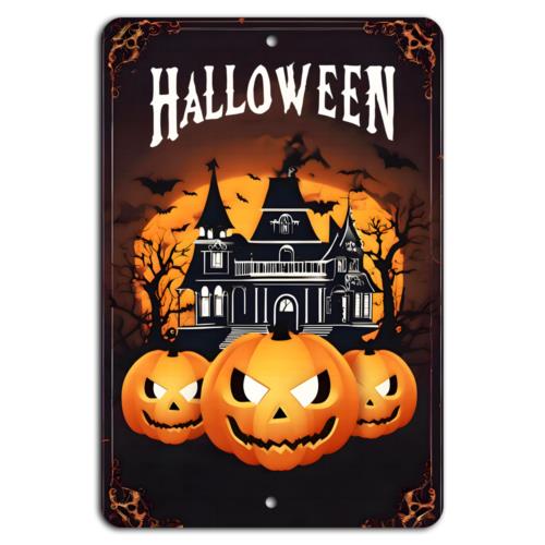 Spooky Halloween Haunted House SignAluminumtin sign 20x30cm(7.8x11.8inch)