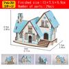 NOELAMOUR 3D Wooden Puzzle, Cute House Set of 4, Kids Educational Toy, 3D Craft DIY Craft Kit