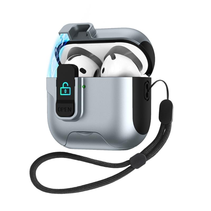 Secure Lock Design Protective Cover With Hiddens Phone Holder Compatible for Pro3 Earbuds Charging Case Shell Holder