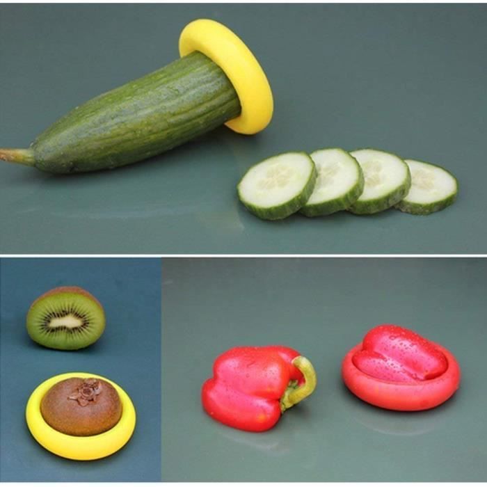 Lote de 4 Tapas de Silicona para Frutas y Verduras, Contenedores de Almacenamiento de Alimentos Reutilizables