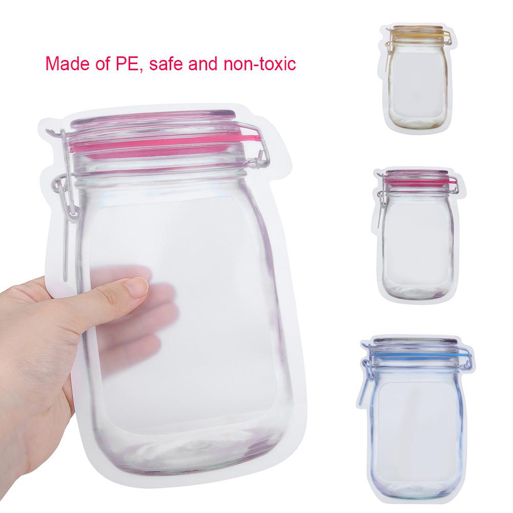10 teile/satz Mehrzweck Tragbare Transparent Flasche Muster Abdichtung Lagerung Tasche für Snacks