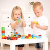 PolyM 760007 Washable Building Blocks Town 50 Pieces Set,