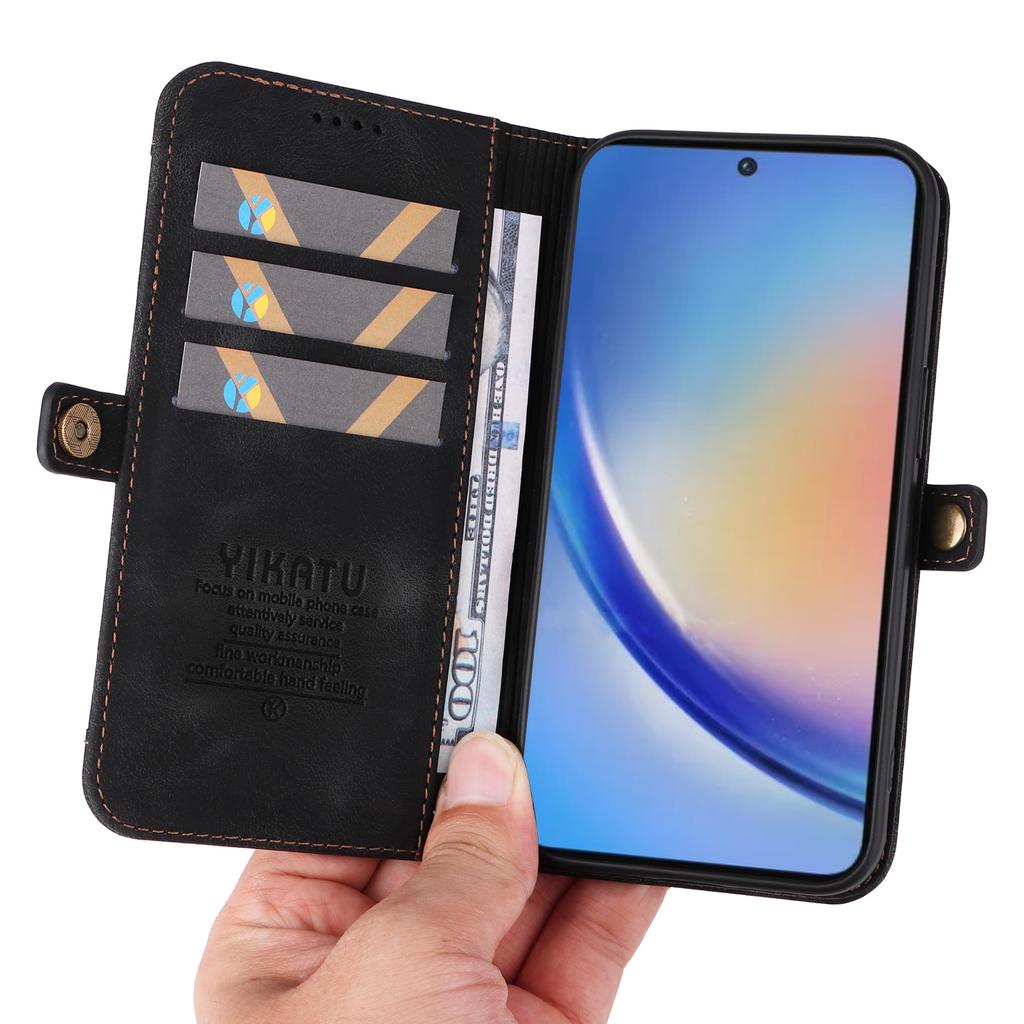 YIKATU YK-002 For Samsung Galaxy A35 5G Wallet Case PU Leather Flip Stand Phone Cover with Outer Card Slot