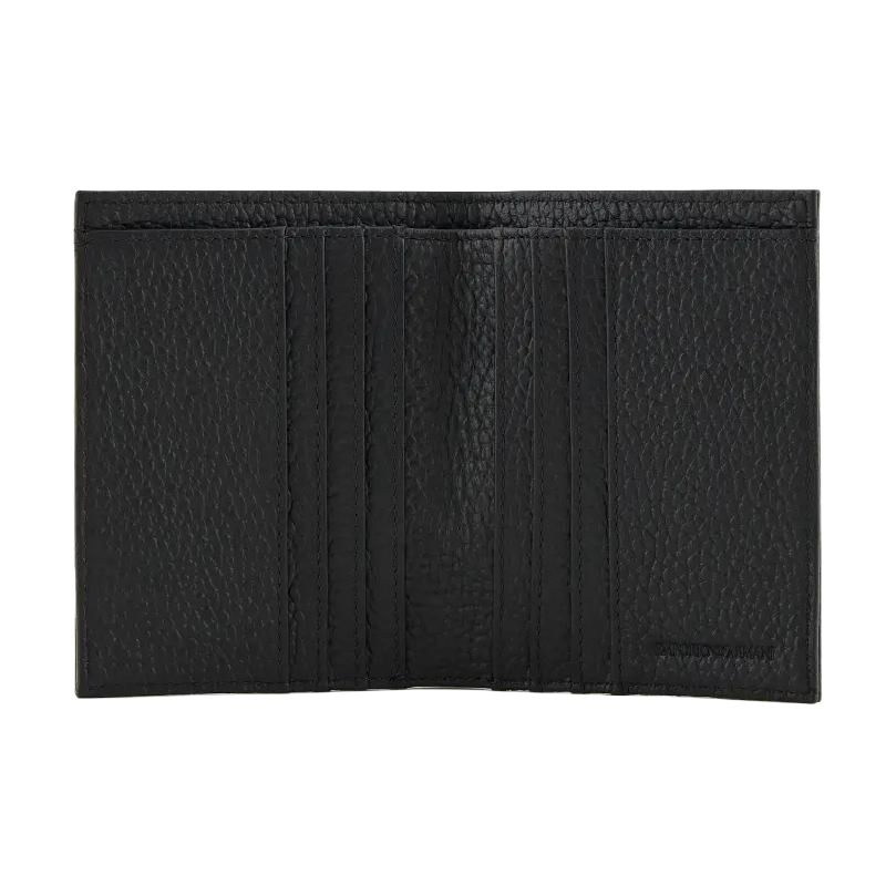 Emporio Armani Foldable Multi-Layer Card Holder Leather Wallet Men wallet Black EM000957AF13396UC001