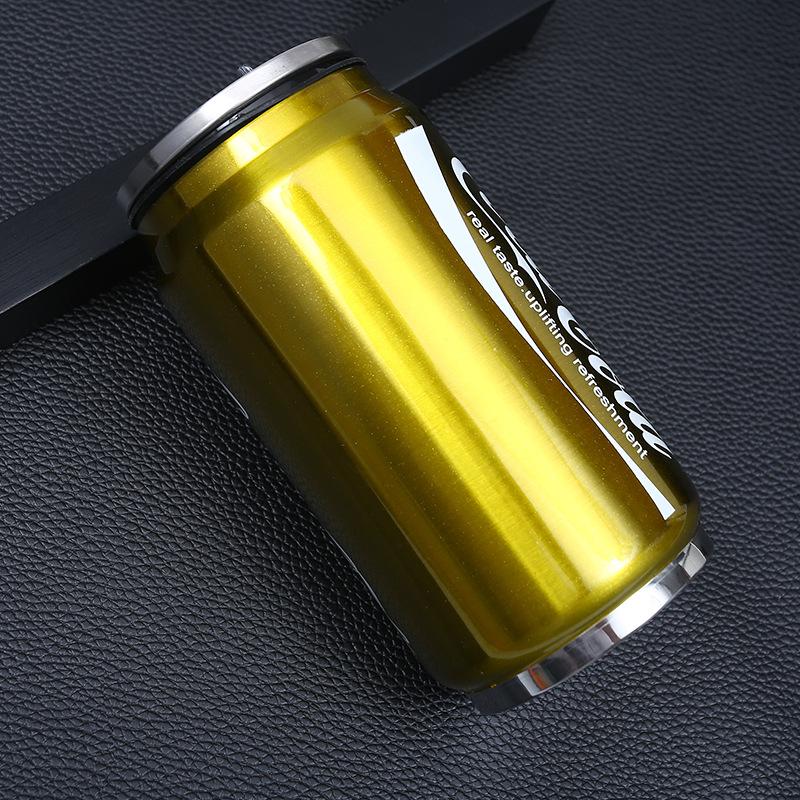 

300 мл/450 мл креативная термос-фляга, стакан для воды из нержавеющей стали, банка для напитков, термос с мультяшной соломенной чашкой, бутылка для воды 450ML золотой