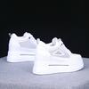 2025 Summer Little White Shoes Thin Women's Shoes Inner Height Increase 8cm Mesh Breathable Hollow Casual Sports Net Shoes Ins Tide