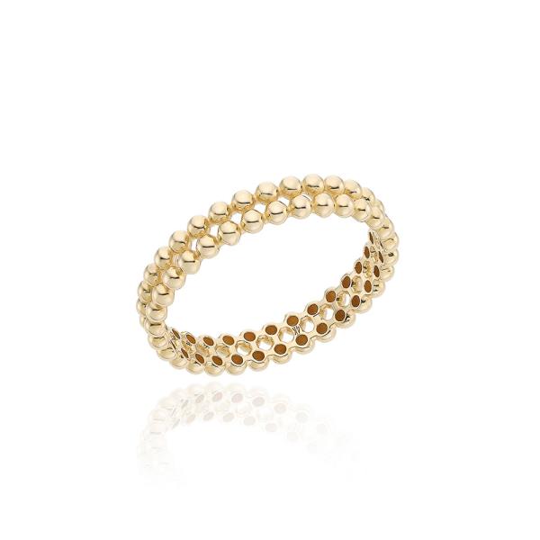 Lloyd Two-Line Ball Pattern 14K Women'S Ring Lrs23008G