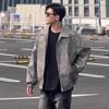 Spring new Maillard retro old brown suede jacket locomotive jacket trendy men's and women's high-end short coat