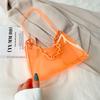 Ladies Jelly Bags Pvc Solid Color Clear Bag Underarm Bags Casual Women Summer Handbags Purse Cell Phone Shoulder Bag
