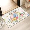Easter Gnome Carpet Mat Rug with Bunny Ears Carrot Butterfly Home Decoration for Living Room Floor Mat Door Mat Welcome Mat