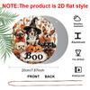 2D Flat, 1pc Boo Halloween Aluminum Ornaments Sign, Dog Maple Leaf Jack-o'-Lantern Boo Pattern Design, Round Hanging Plaque for Yard, Room, Home