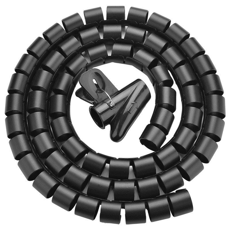 Ugreen 3-Meter Cable Organizer Sleeve - Flexible & Durable Black Cord Management Solution
