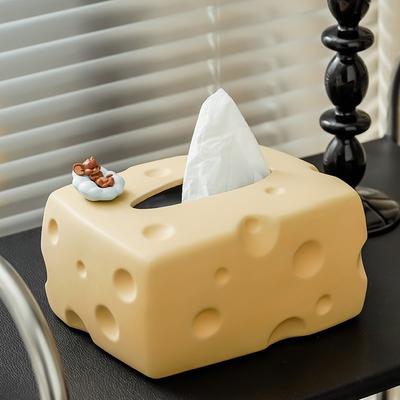 Moderne, leichte, luxuriöse Käse-Keramik-Taschentuchbox, Dekoration für Zuhause, Wohnzimmer, Teetisch, Tisch, fortschrittliche Papier-Schubladenbox, weiche Dekoration