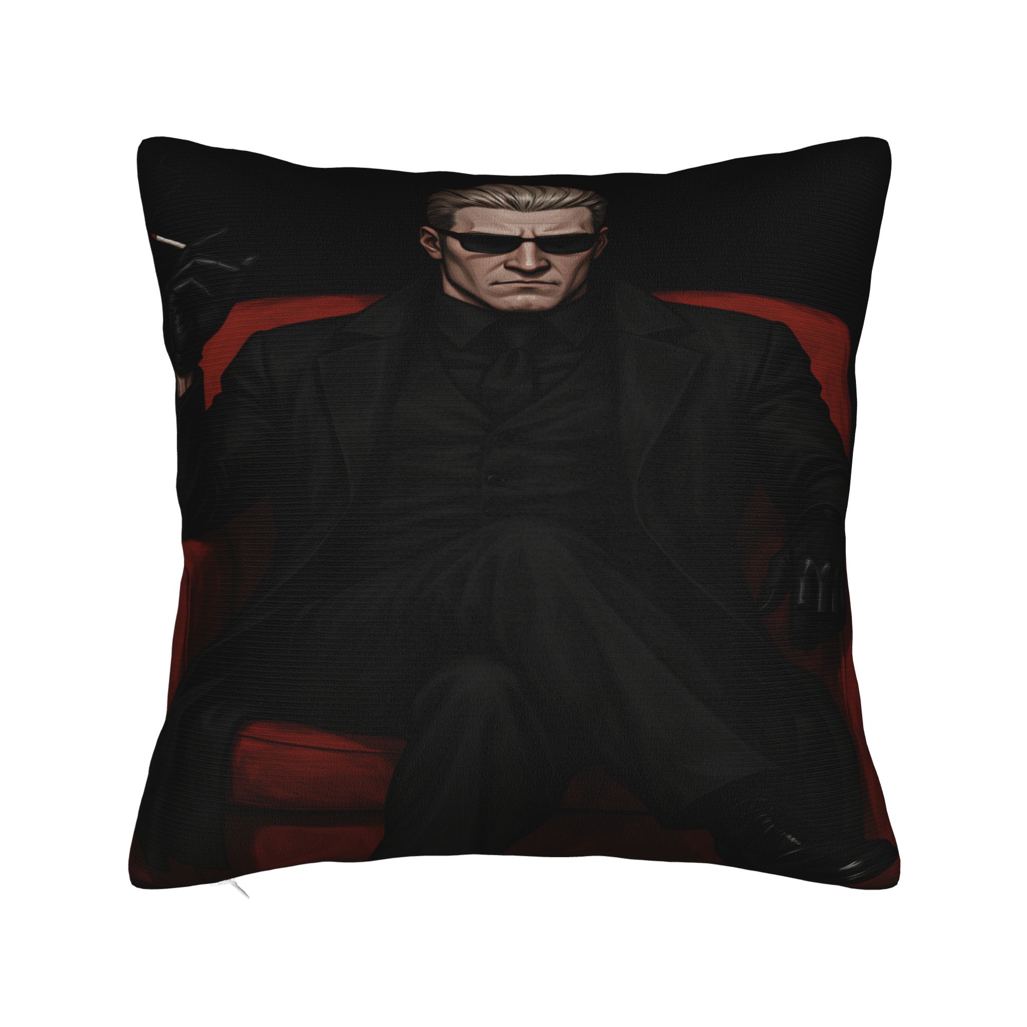 

A-Albert W-Wesker with cat Pillow Case Vintage Pillow Cover Comfy Pillowcases For Living Room Chair 12x12Inch