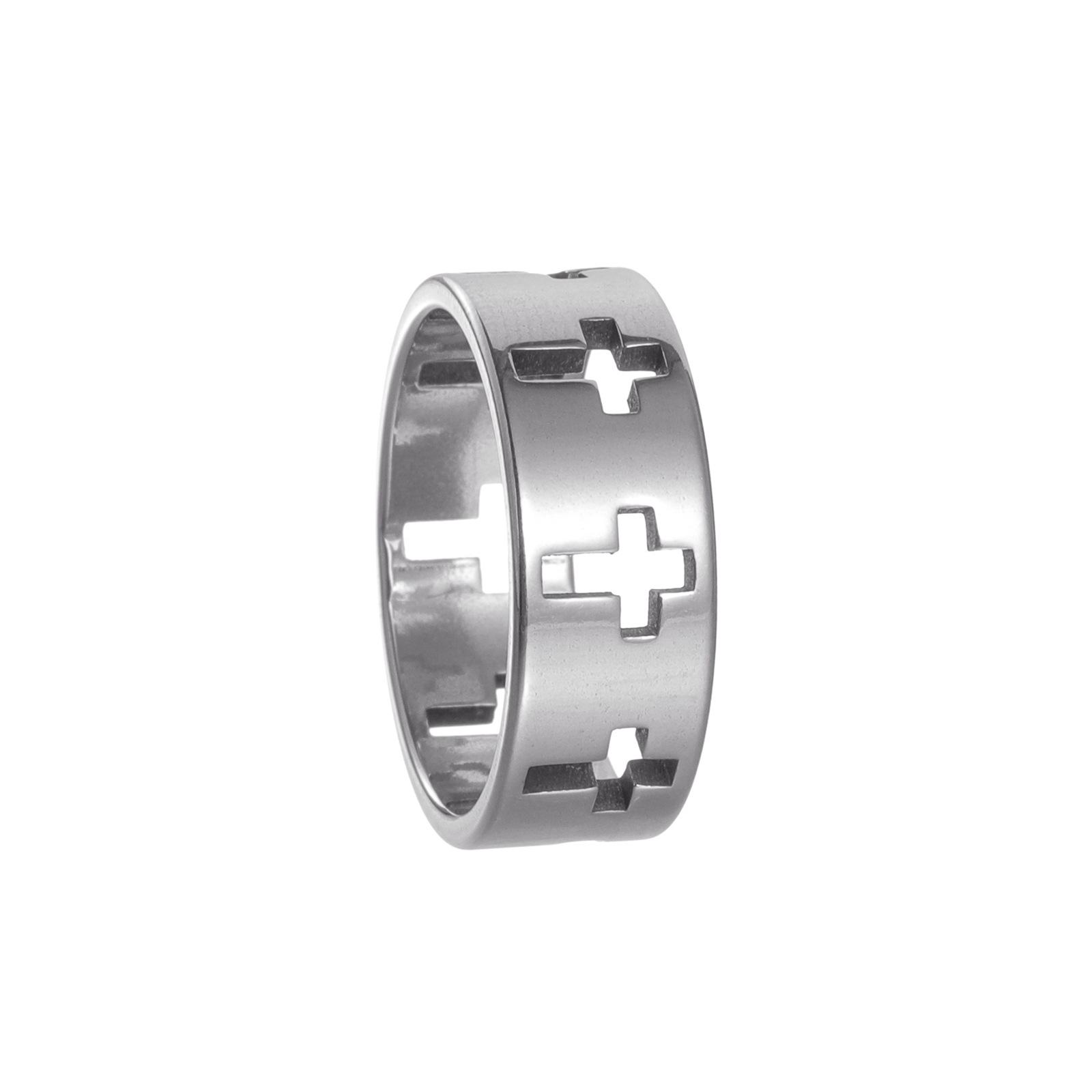 European Titanium Steel Cross Ring - Bestseller Easter Ornament Size 8 серебряный