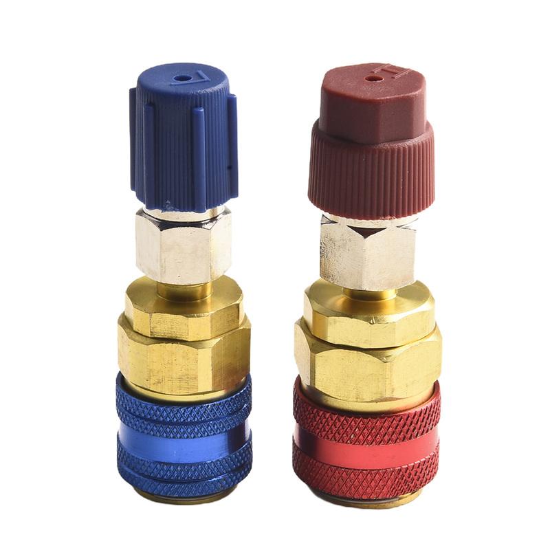 

2X Car A/C Air Condition Low/High R134 Quick Coupler Extension Adapters 1 X Blue Quick Coupler(With Cap) 1 X Red Quick Coupler(
