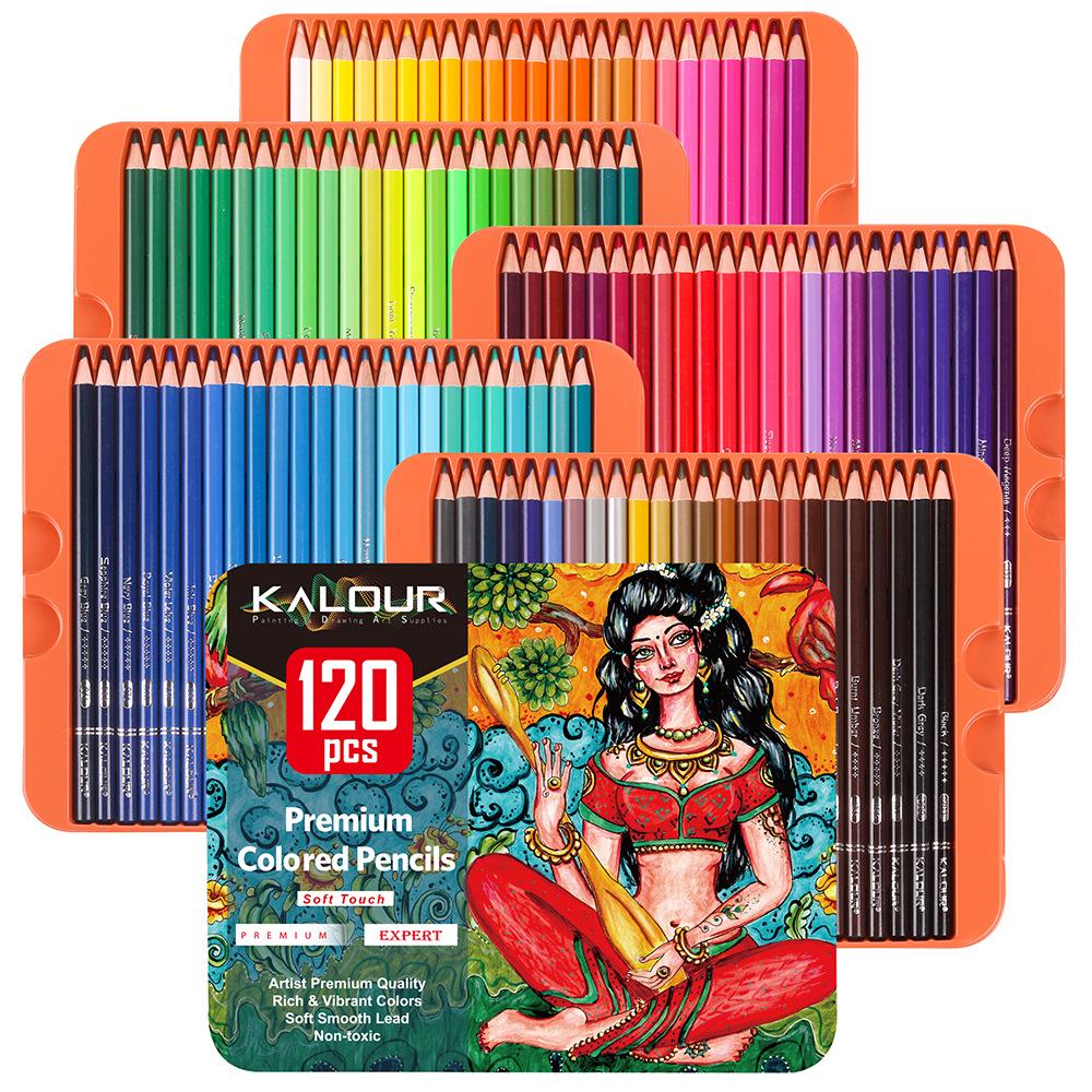 KALOUR 120 Oil-Based Colored Pencils Set for Doodling & Painting