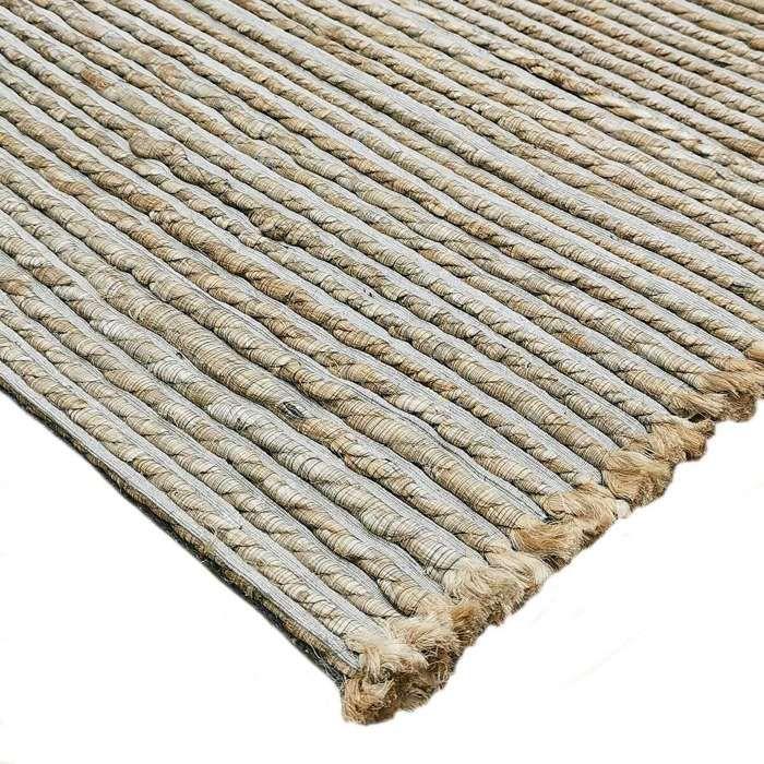 Woven and Braided Rug In Jute and Natural Cotton 160x230