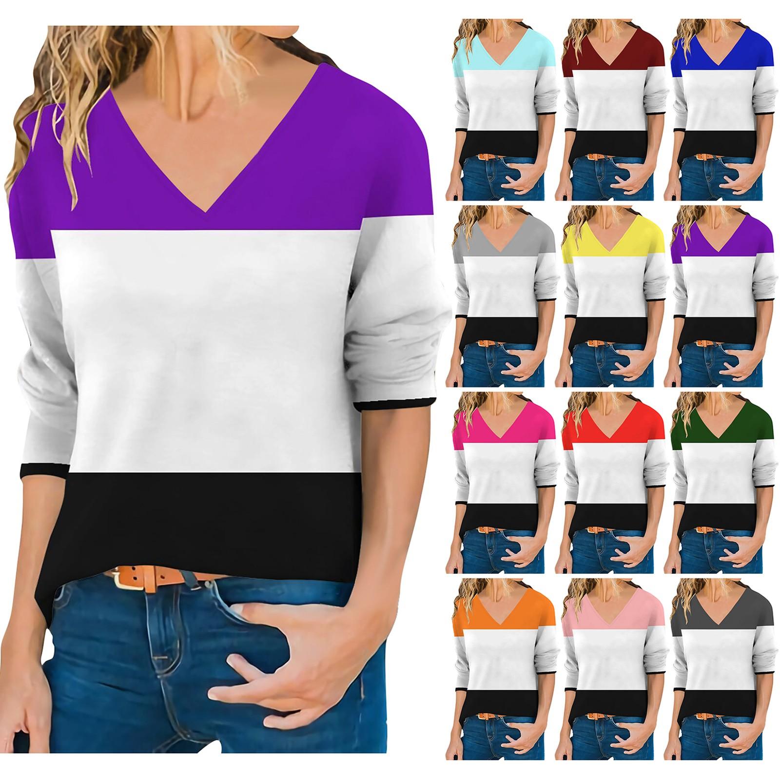 

Женские модные повседневные темпераментные топы с длинными рукавами с v-образным вырезом и геометрическим принтом