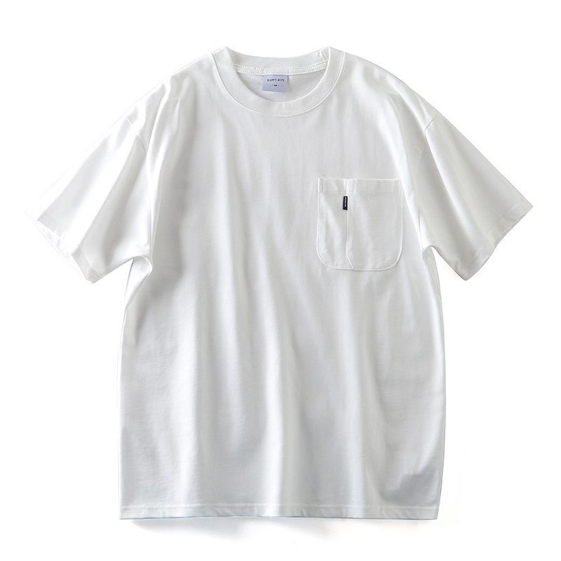 American Retro Heavy Weight Pure Cotton Pocket Short Sleeve T-Shirt Men 2024 New Arrival Trendy Base Shirt Export Cotton T-shirt