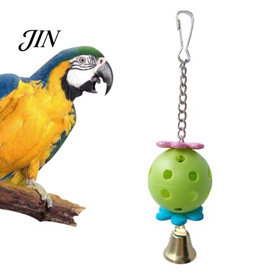 Bird Pecking Toy Parrot Foraging Ball Toy, Plastic Hollow with Bell, Play Cage Enrichment for Lovebird Budgie Cockatiel Conure