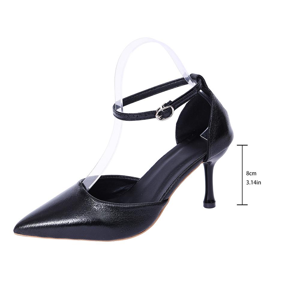 Plus Size Shoes for Women Summer Fashion Women Buckle Strap Pointed Toe High Heel Platform Non-slip Sandals Casual Women Sandals
