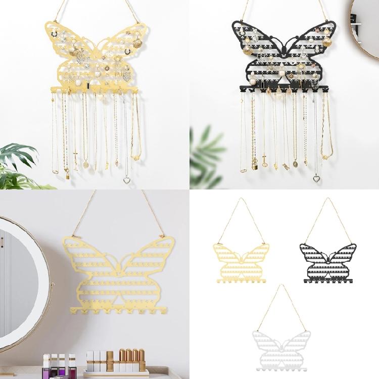 Stylish Butterfly Wall Mounted Jewelry Organizers Decoration for Necklace Rings Bracelet Display Household Use