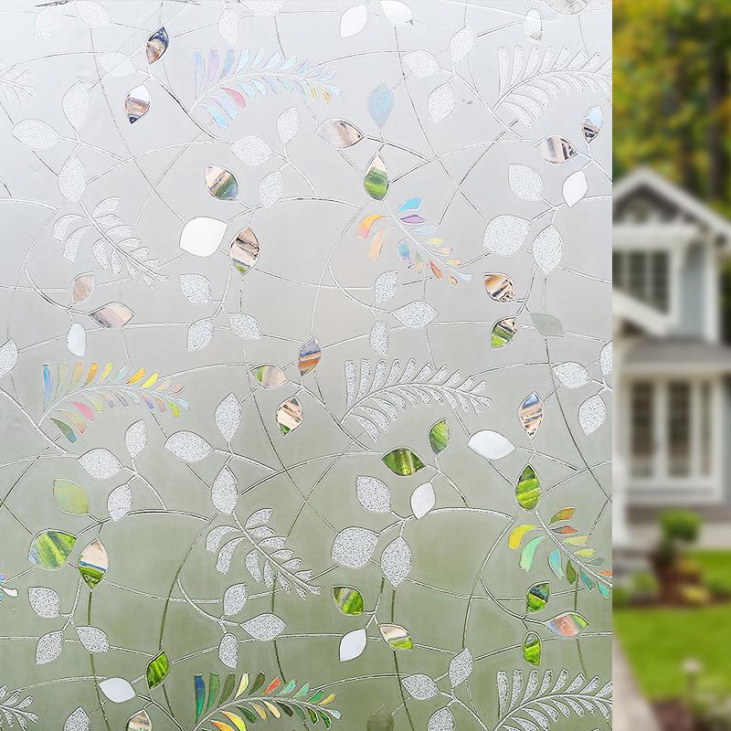 Window Privacy Film Static Window Clings Vinyl 3D Window Decals Window Stickers Rainbow Window Film for Control Anti UV
