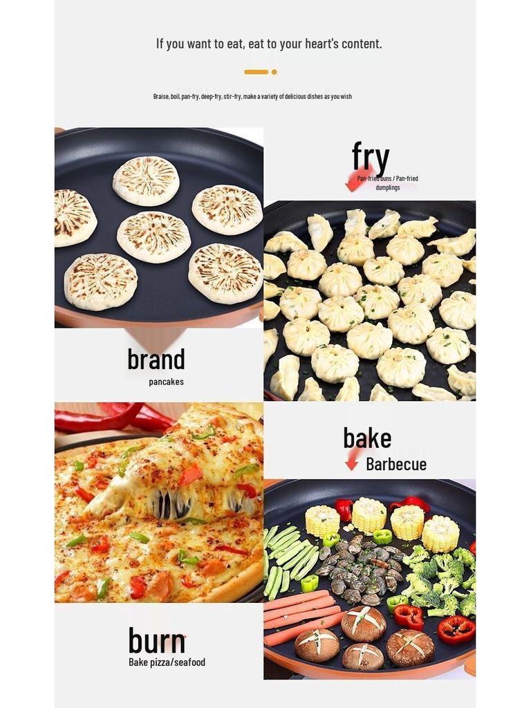 Large Non-stick Multifunctional Electric Frying Pan and Pancake Maker for Home and Commercial Use